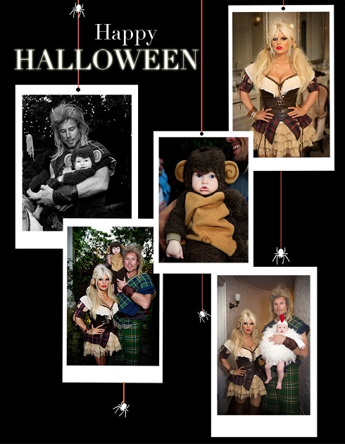 Jessica Simpson's family Halloween card with Eric Johnson and Maxwell
