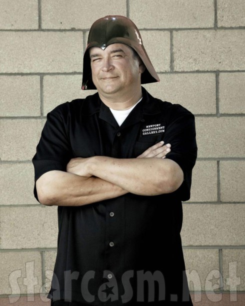 Storage Wars Dave Hester in a Darth Vader helmet