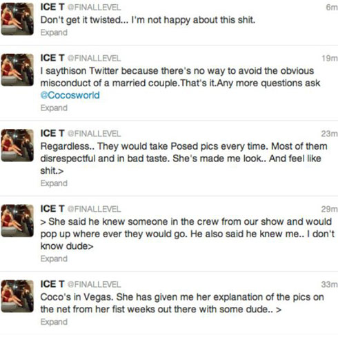 Deleted Ice T tweets about the intimate Coco and AP9 photos from Las Vegas