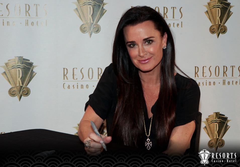 Kyle Richards of Real Housewives of Beverly Hills at Resorts Casino for Reality Check event