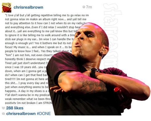 Chris Brown demands respect in instagram rant