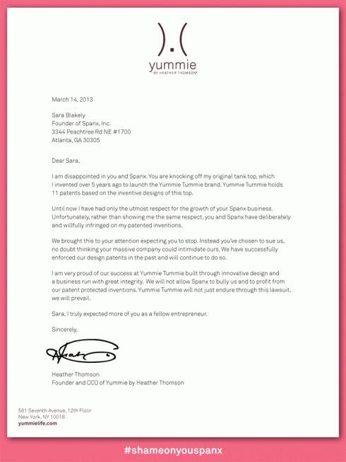 Heather Thomson's open letter to Spanx creator Sara Blakely