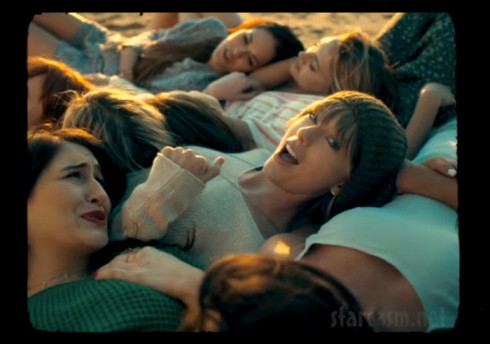 Taylor Swift and her friends in the 22 music video