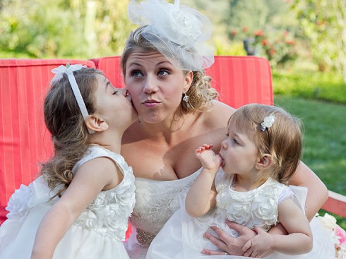 Jodie Sweetin and daughters Zoie and Beatrix at her wedding
