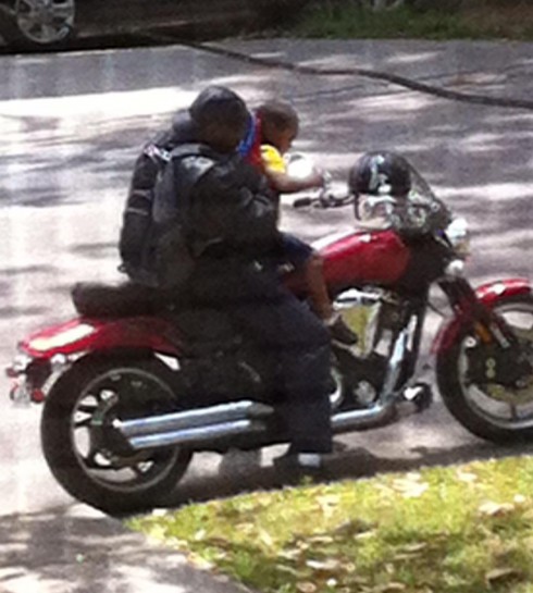 Kid on motorcycle