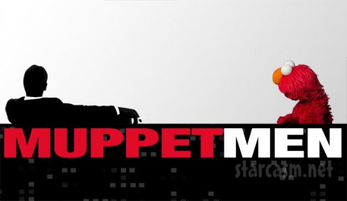 Jon Hamm and Elmo star on Sesame Street together Muppet Men graphic