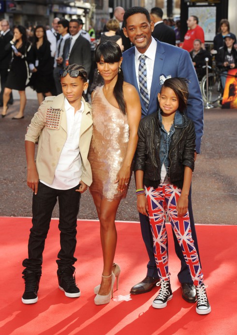 Jaden Smith, Jada Pinkett Smith,  Willow Smith and Will Smith at the UK film premiere of Karate Kid held at the Odeon cinema in London, England.