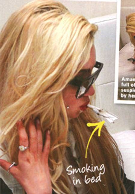 Amanda Bynes allegedly smoking a weed joint at her house party in In Touch