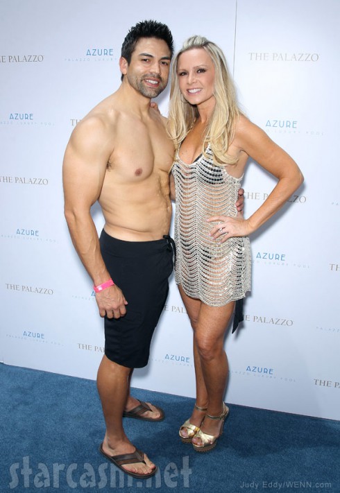 Tamra Barney in a bikini and Eddie Judge without a shirt