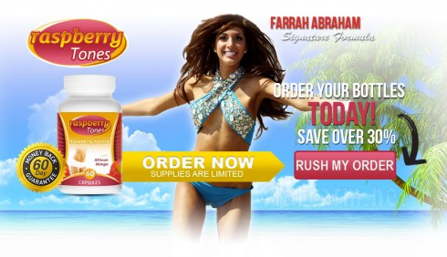 Teen Mom Farrah Abraham endorsing Raspberry Tones weight loss pills