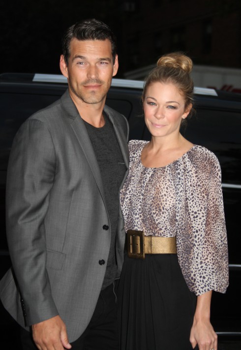 Eddie Cibrian and LeAnn Rimes are seen during Mercedes Benz New York Fashion Week - Day 3 in New York City, United States.