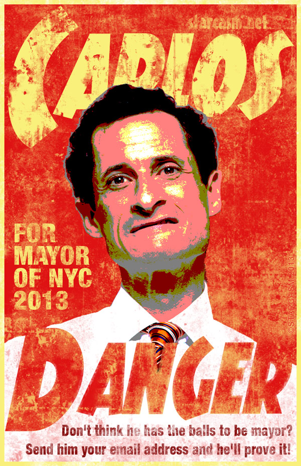 Exclusive Anthony Weiners New Carlos Danger Campaign Poster 9091
