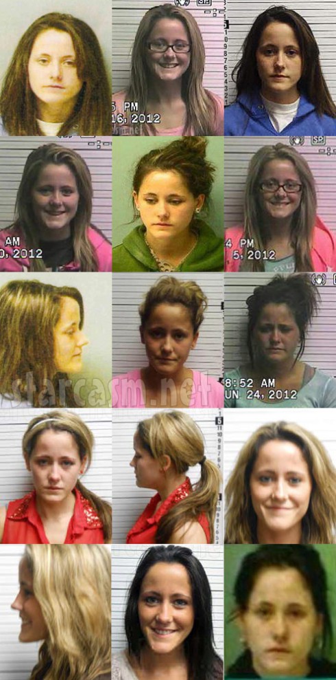 All of Jenelle Evans' mug shot photos together