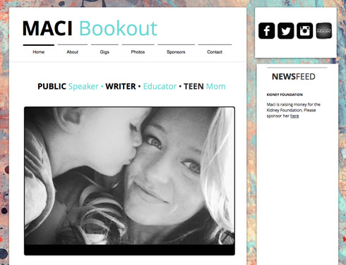 Maci Bookout website MaciBookout.com screen cap