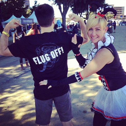 Gas Monkey Garage flug off flugtag teeshirts and Christie Brimberry in a Queen of Hearts Halloween costume
