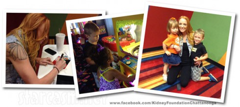 Teen Mom Maci Bookout and her son Bentley host a charity bowling event at Pin Strikes