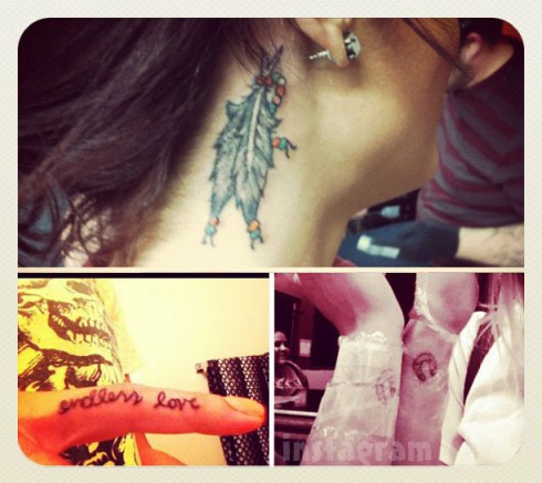 Big Tips Texas Morgan Adler tattoos feathers finger horseshoe
