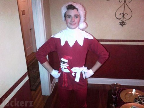 Chris Colfer's elf on the shelf costume from Naya Rivera's Christmas party in 2011 Twitter Lockerz