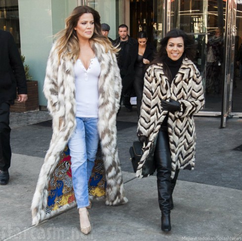 Khloe Kardashian - Kourtney Kardashian Fur