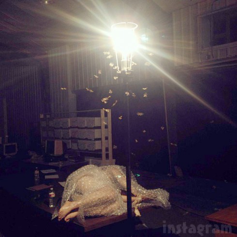 True Detective body bubble wrap behind the scenes photo instagram
