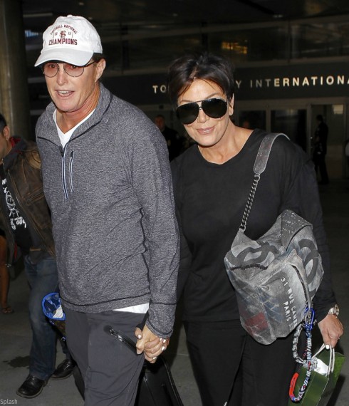 Bruce Jenner and Kris Jenner Holding Hands