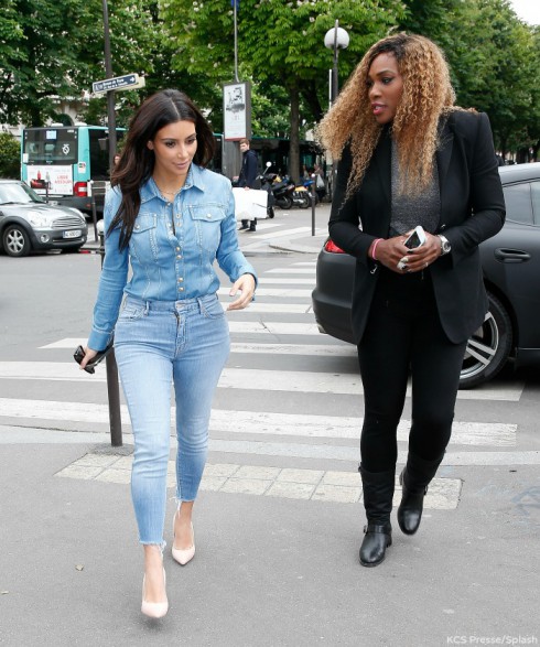 PHOTOS Kim Kardashian and Serena Williams shop, Kim wears a Canadian tuxedo