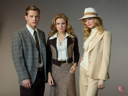 Petals On The Wind cast photo Lifetime Wyatt Nash (Christopher Dollanganger), Rose McIver (Cathy Dollanganger) and Heather Graham