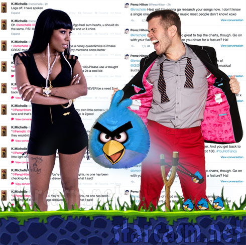 K. Michelle Perez Hilton feud on Twitter over Iggy Azalea