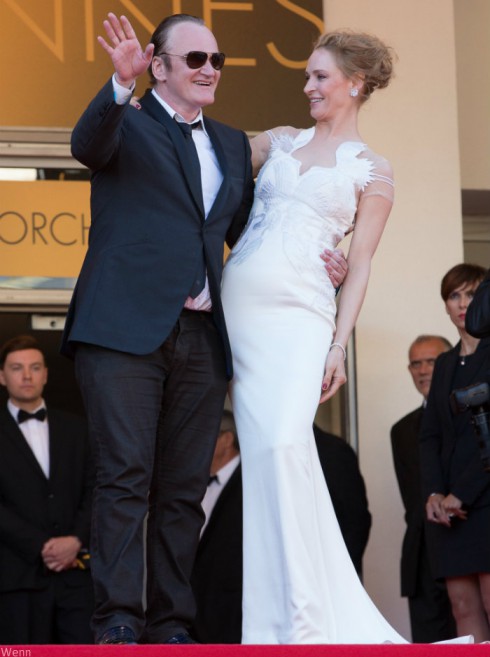 Quentin Tarantino and Uma Thurman - Cannes 2014