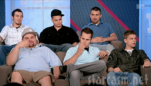 Teen Mom dads animated gif reacting to Gary Shirley's Saran Wrap condom story