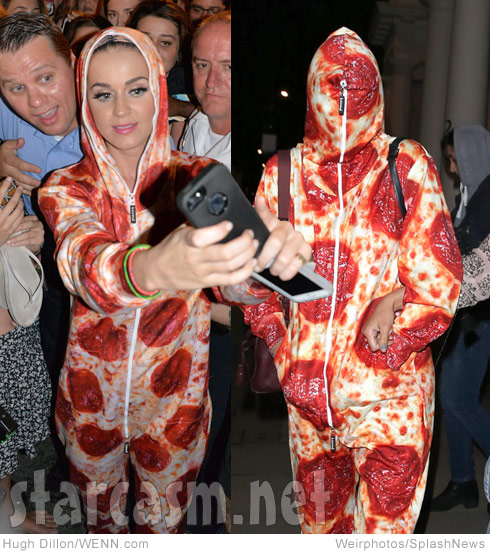 Who wore it better? Katy Perry and Cara Delevingne in pizza onesies