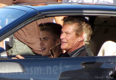 David Hasselhoff and Justin Bieber together in KITT for Killing Hasselhoff