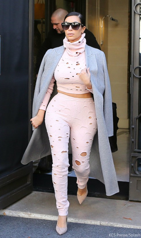 Kim Kardashian Swiss Cheese Outfit