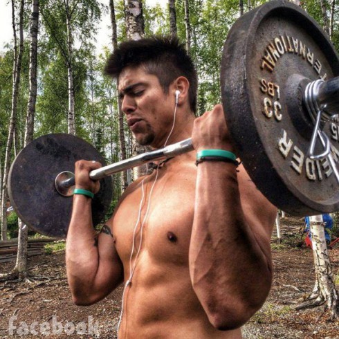Slednecks Dylan Burgess working out