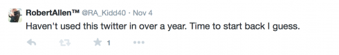 Robbie Kidd Twitter Return