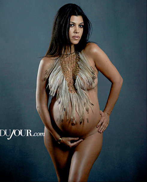 Kourtney Kardashian Nude Pregnant With Third
