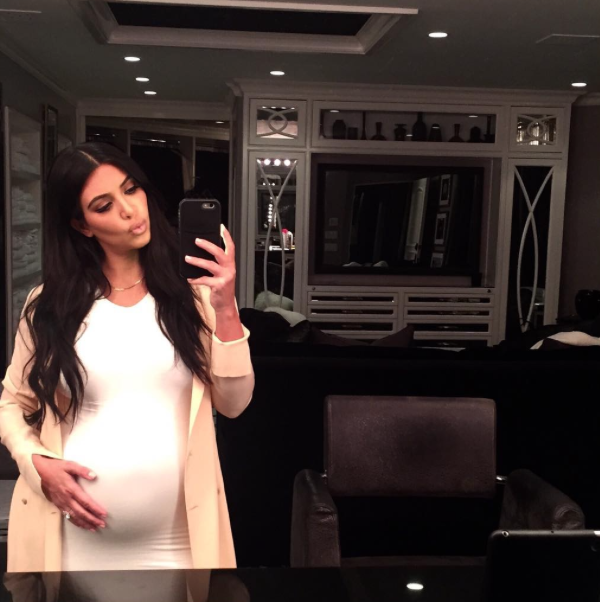 Kim Kardashian Pregnant Naked - Is Kim Kardashian using a surrogate? Kim posts a naked pregnant selfie