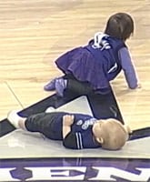 VIDEO NBA baby race upended by nap time