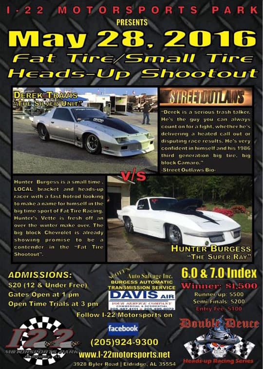 Street Outlaws Derek Travis Silver Unit Hunter Burgess race poster