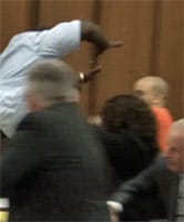 VIDEO Father not sorry for court dive at smirking murderer of daughter