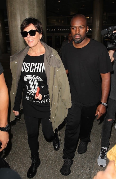 Kris Jenner and Corey Gamble arrive at Los Angeles International Airport (LAX)