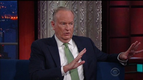 Bill O'Reilly during an appearance on CBS's 'The Late Show with Stephen Colbert.'