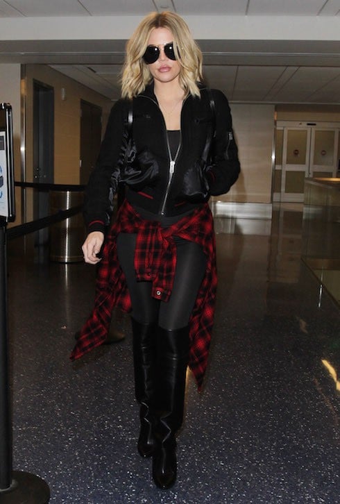 Khloe Kardashian spotted departing from LAX