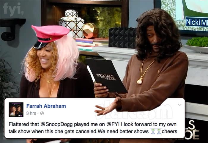 Snoop Dogg as Farrah Abraham reaction