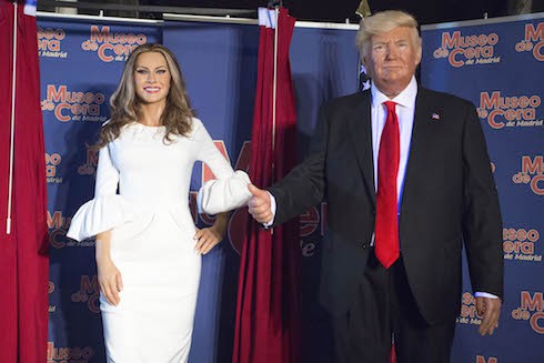 A Melania Trump wax figure is displayed at Wax Museum
