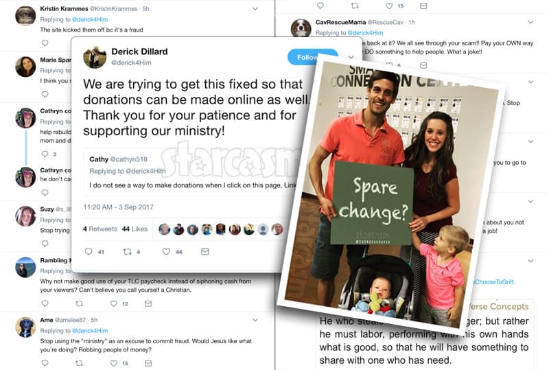 Derick Dillard and wife Jill Duggar asking for donations