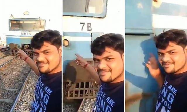Selfie train accident