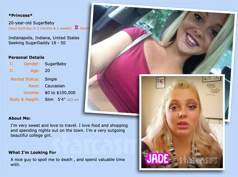 Teen Mom Jade Cline Has A Sugar Daddy Website Profile Starcasm Net.