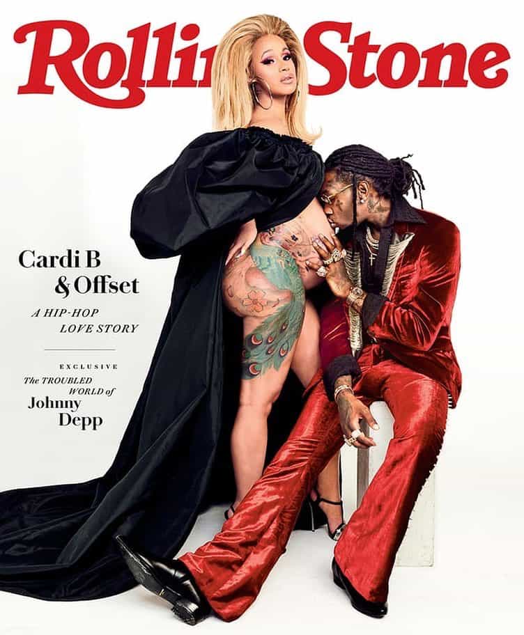 Offset and pregnant Cardi B Rolling Stone cover July 2018