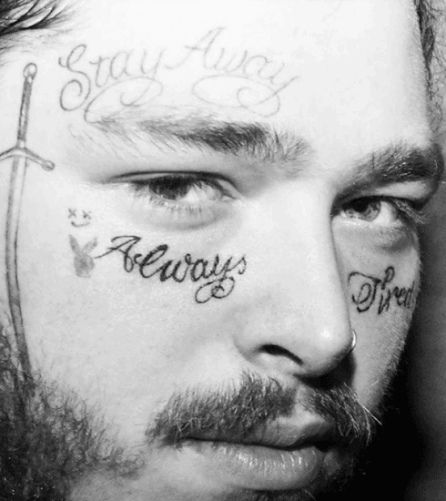 Post Malone before face tattoos - Post Malone without face tattoos